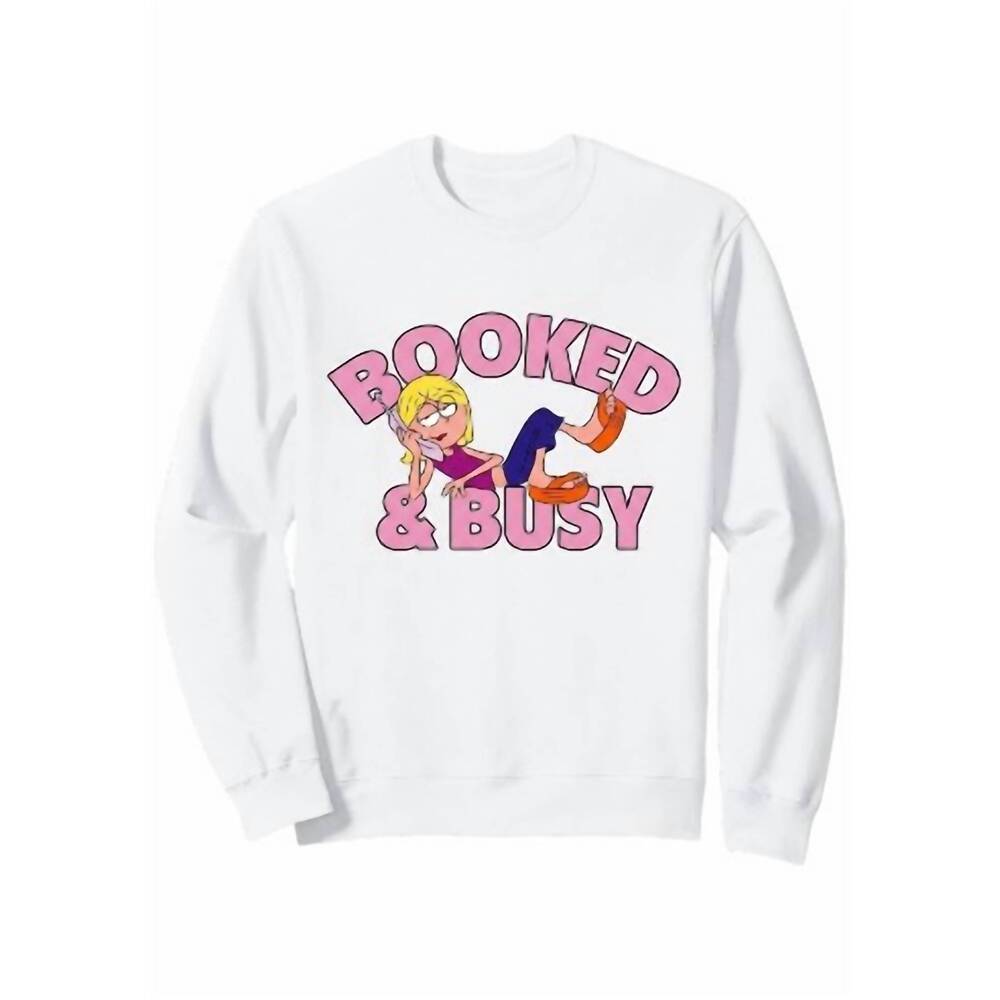 NEW HAPPY HOUR women's busy lizzie sweatshirt in white